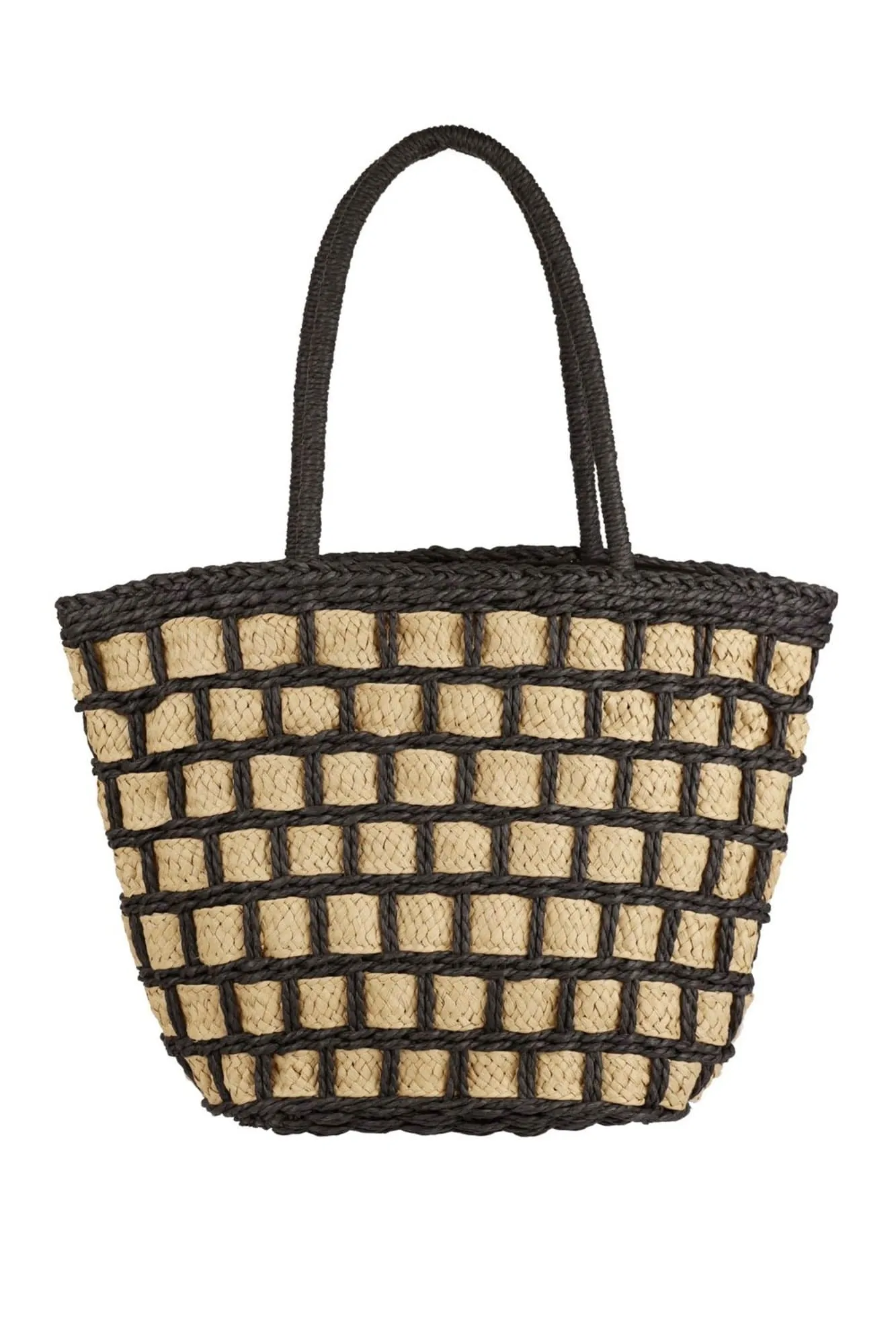 MB0243 Ronnie Two Tone Straw Bag