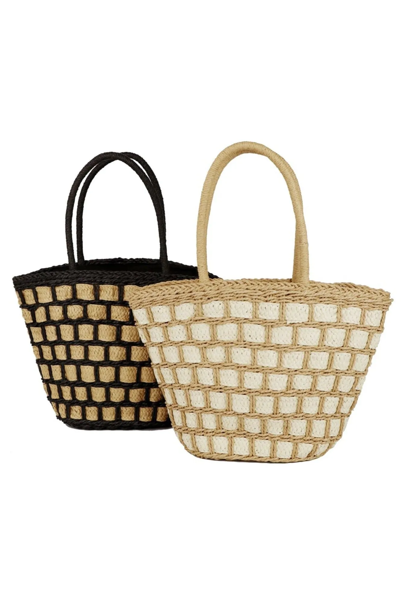 MB0243 Ronnie Two Tone Straw Bag