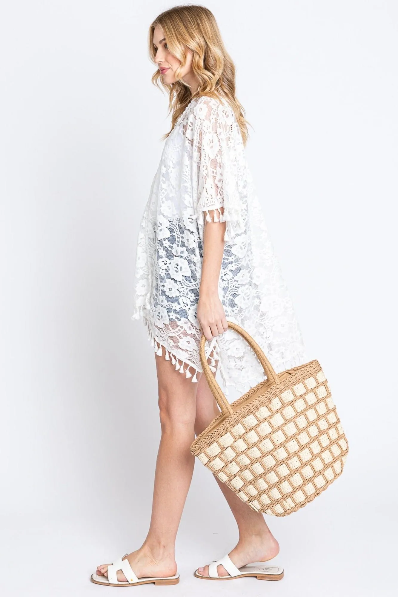 MB0243 Ronnie Two Tone Straw Bag