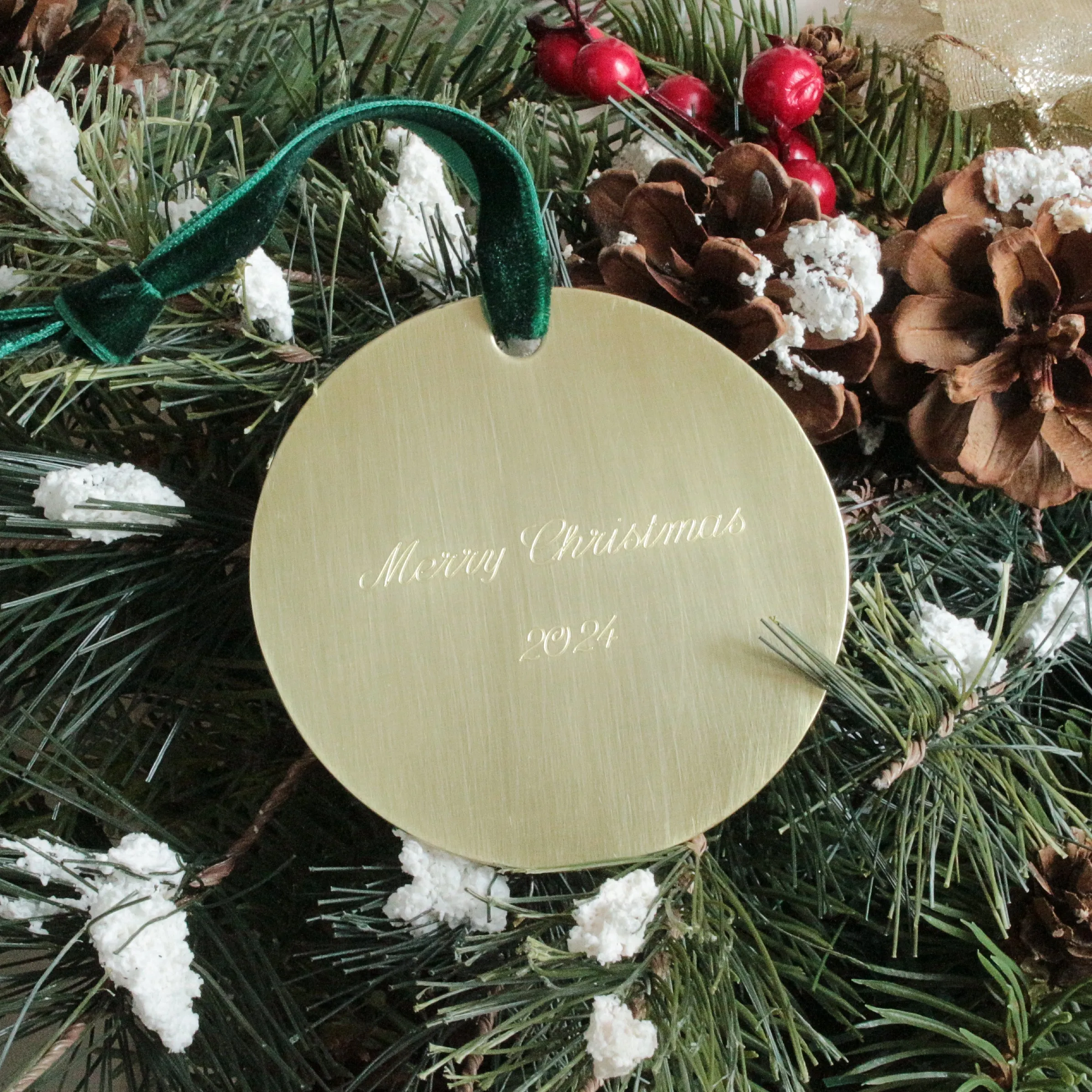 Merry Christmas 3" Brass Ornament