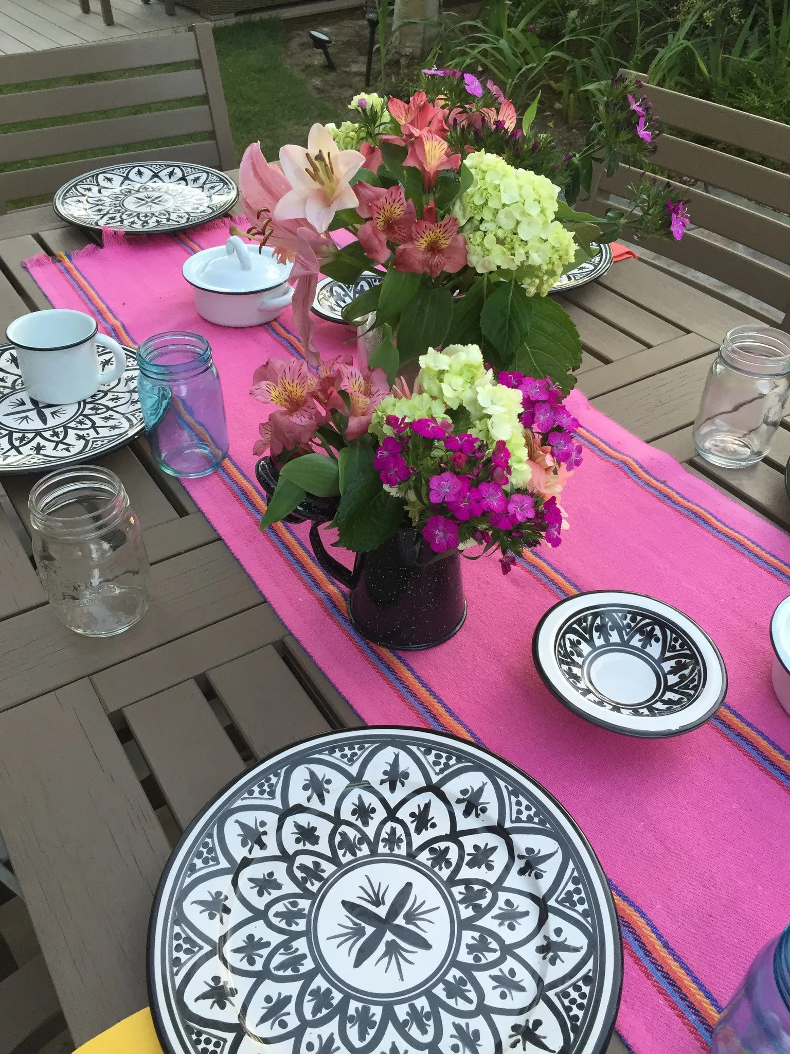 Mexican pink jerga table runner