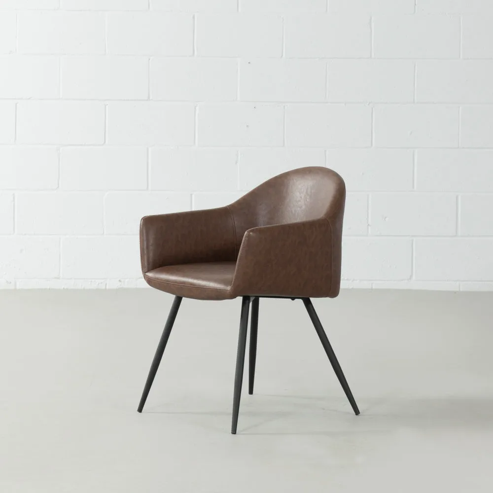 MILAN - Brown Vintage Leather Armchair