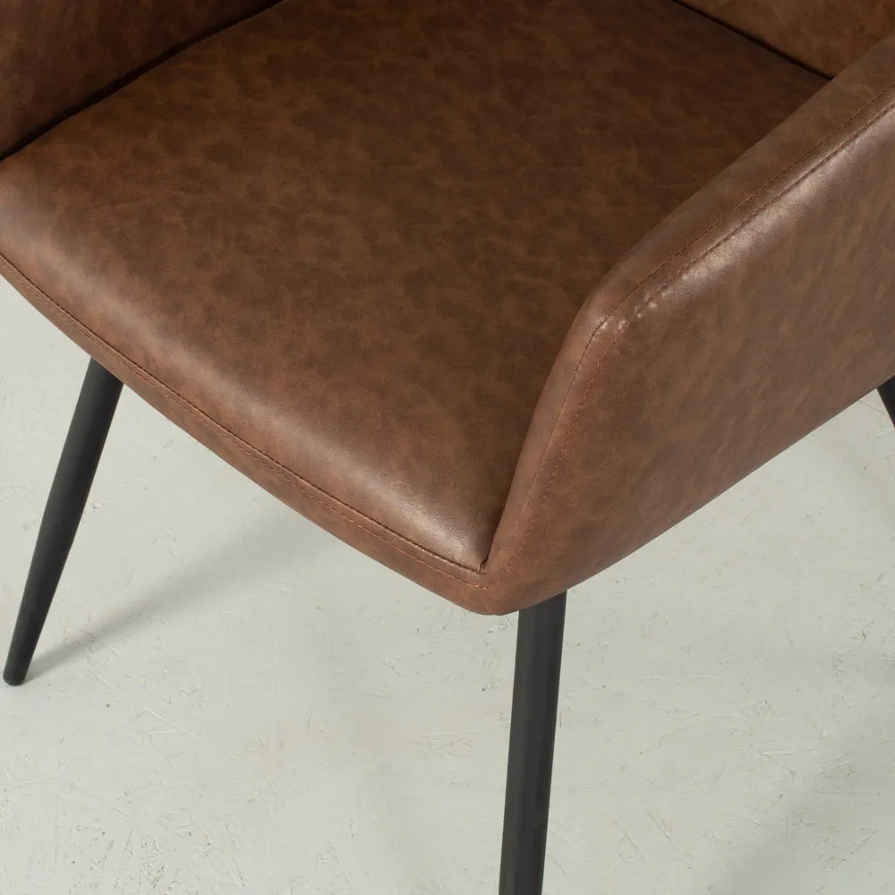 MILAN - Brown Vintage Leather Armchair