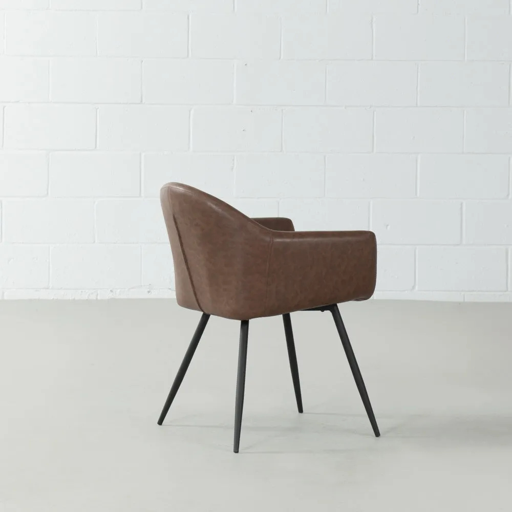 MILAN - Brown Vintage Leather Armchair