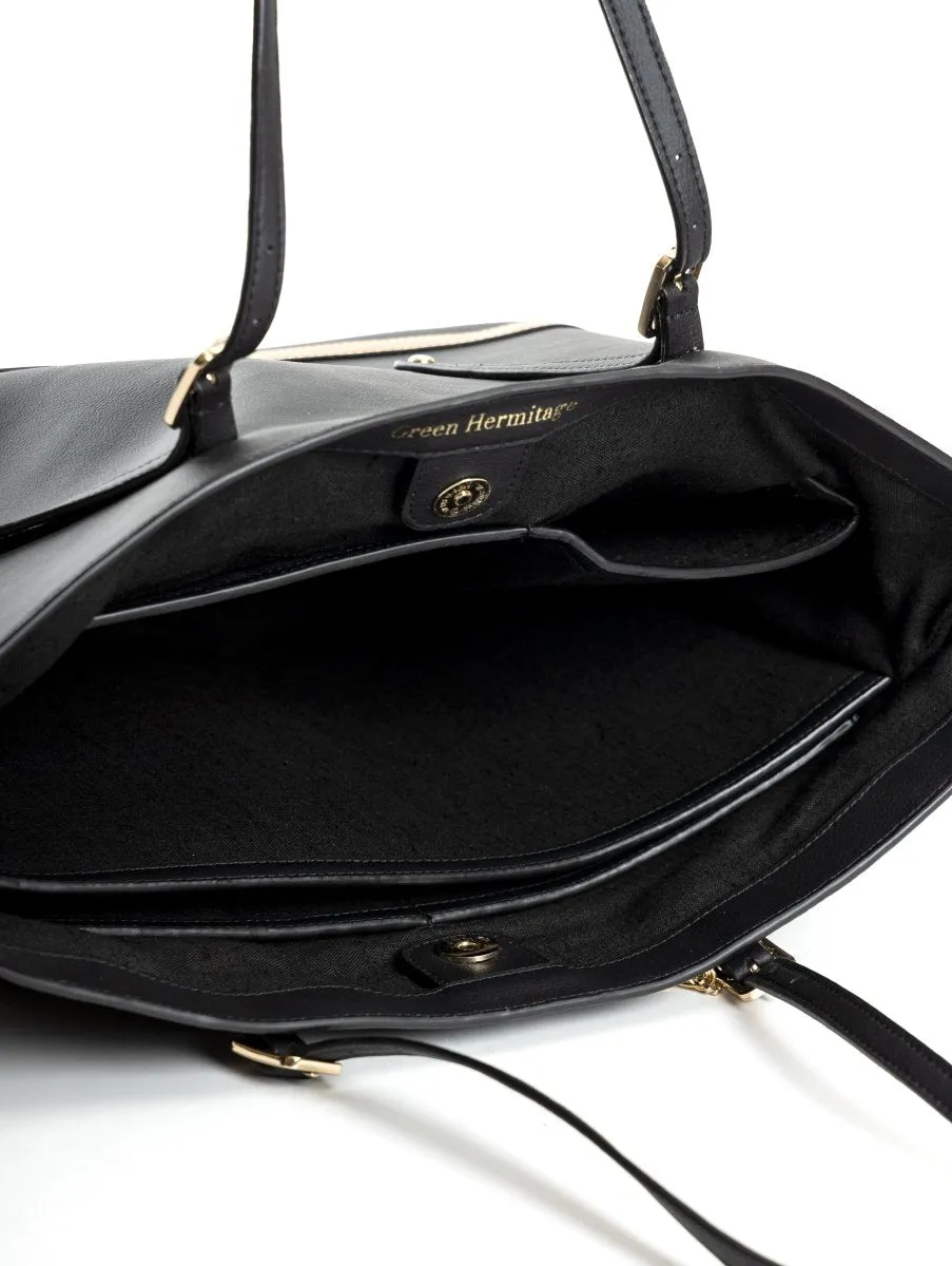 Minerva (Black) | Women's bag made with Cactus Leather