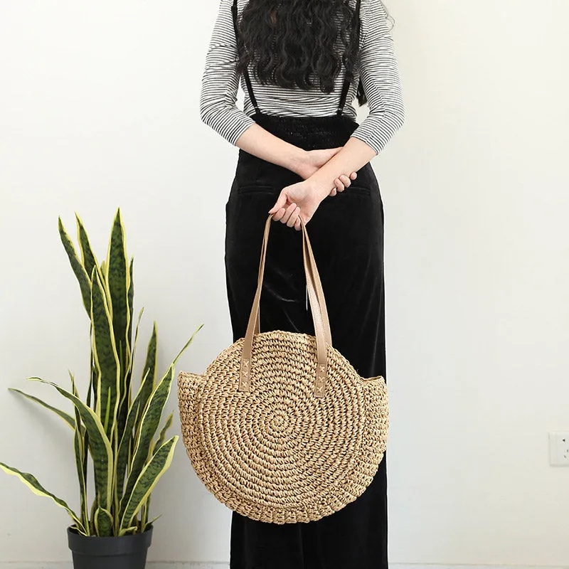 Natural Rattan Handmade Beach Tote Bag