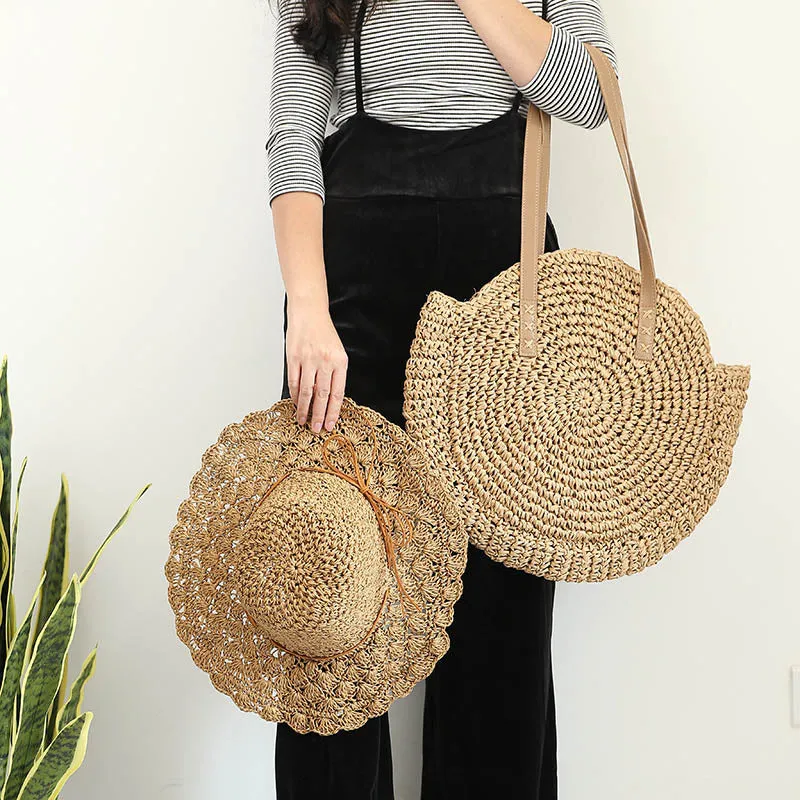 Natural Rattan Handmade Beach Tote Bag