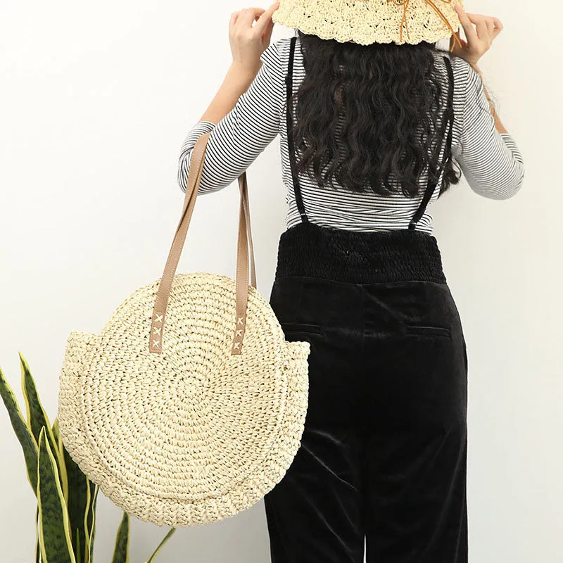 Natural Rattan Handmade Beach Tote Bag