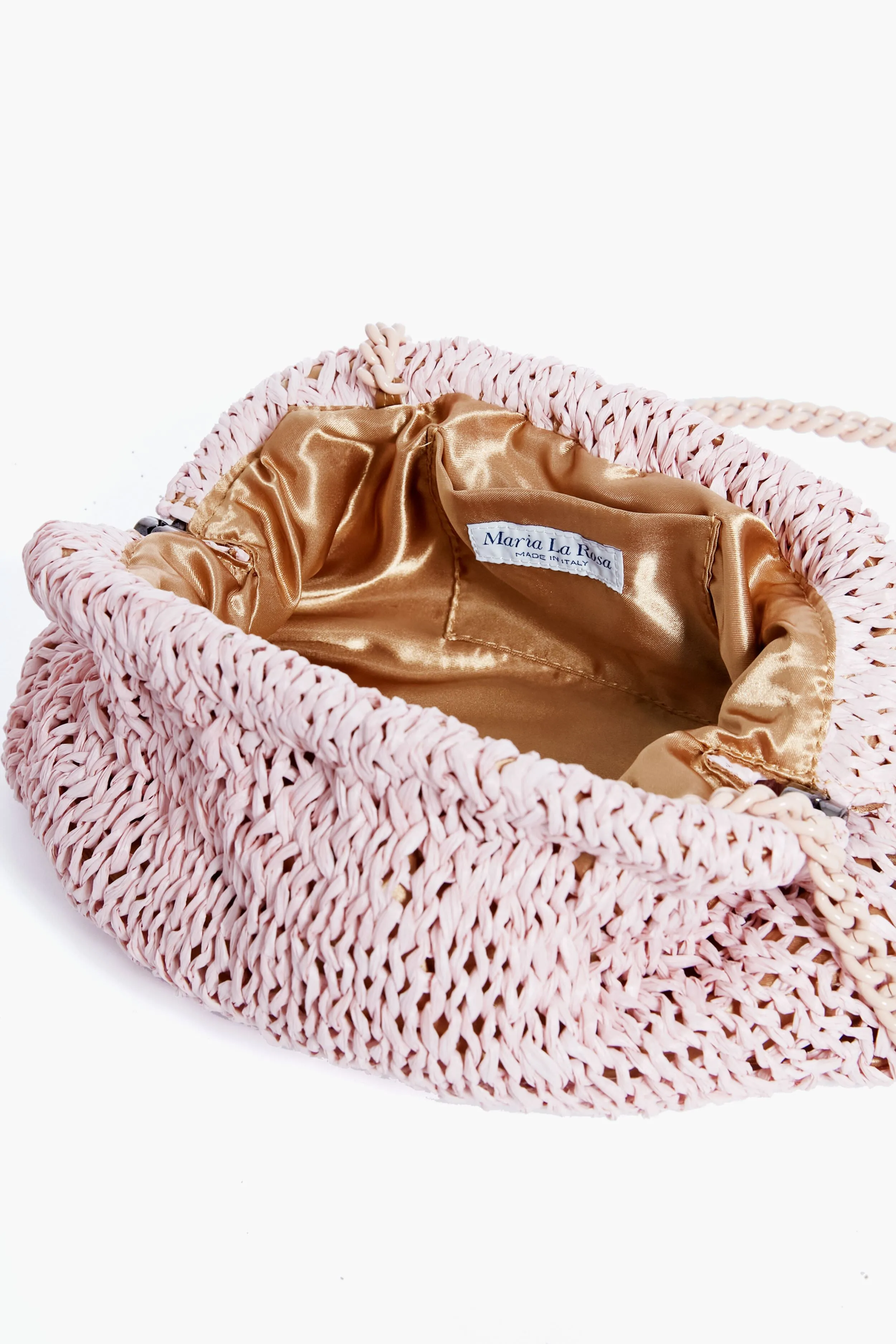 Pale Pink Raffia Game Clutch