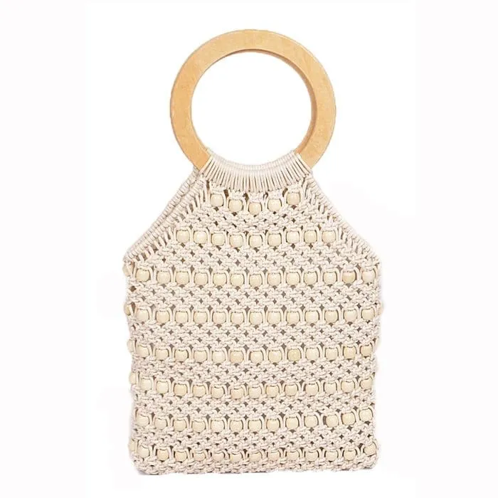 PPC6812 Ring Handled Macrame Tote