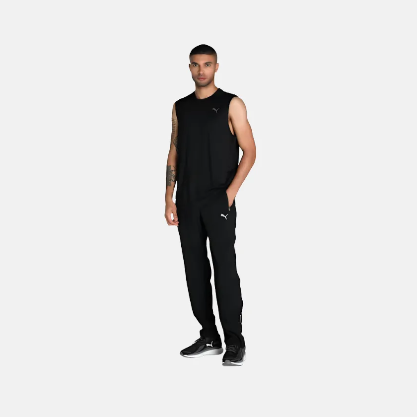 Puma Tapered Woven Men's Running Trackpants -Black