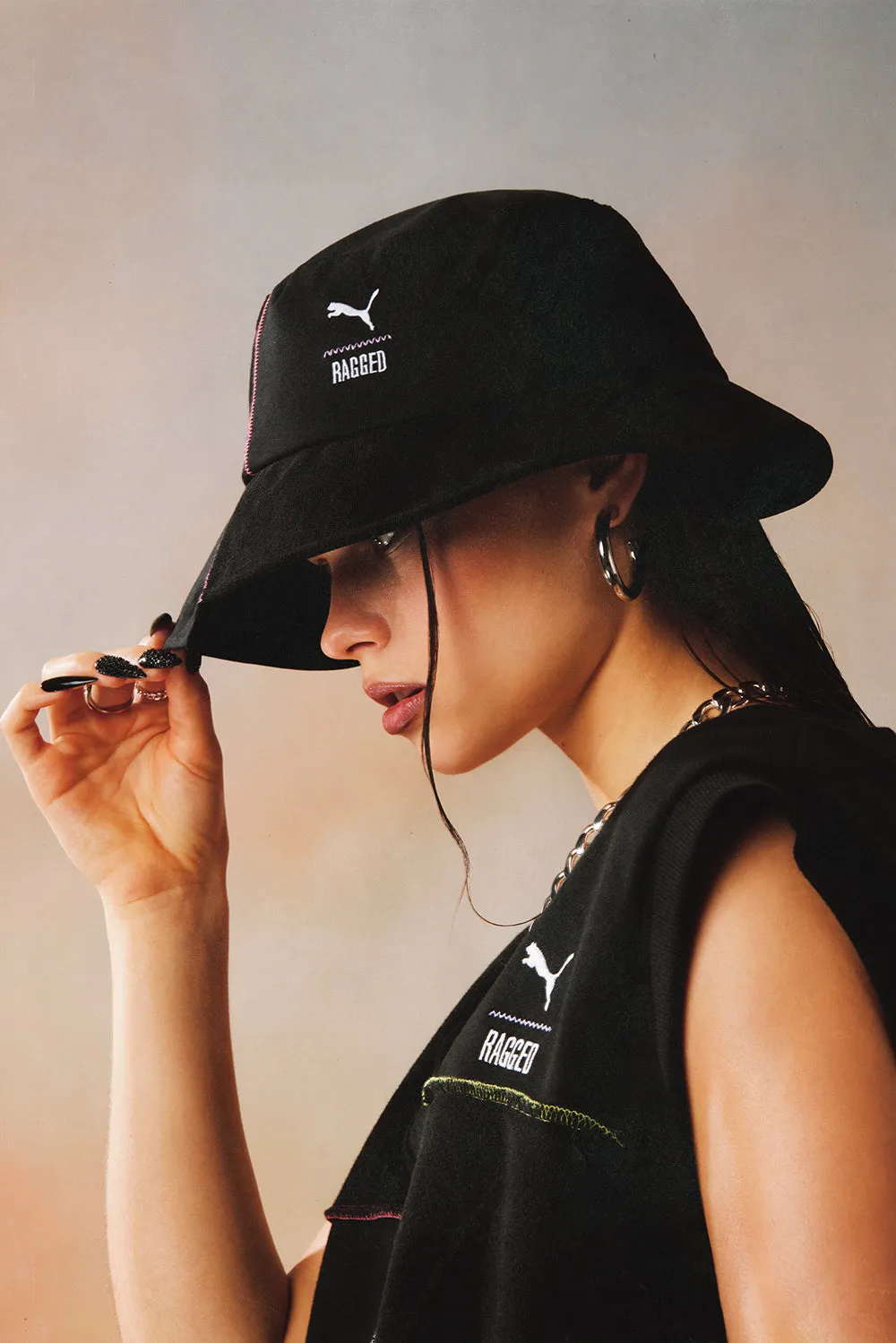 PUMA x The Ragged Priest Black Woven Bucket Hat