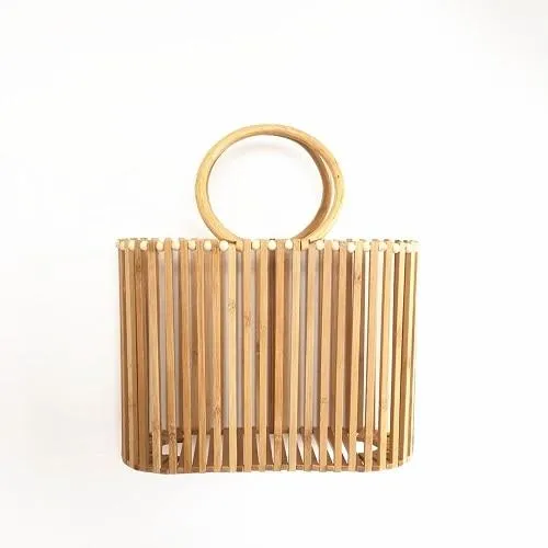 Round Rattan Handle Summer Beach Bags