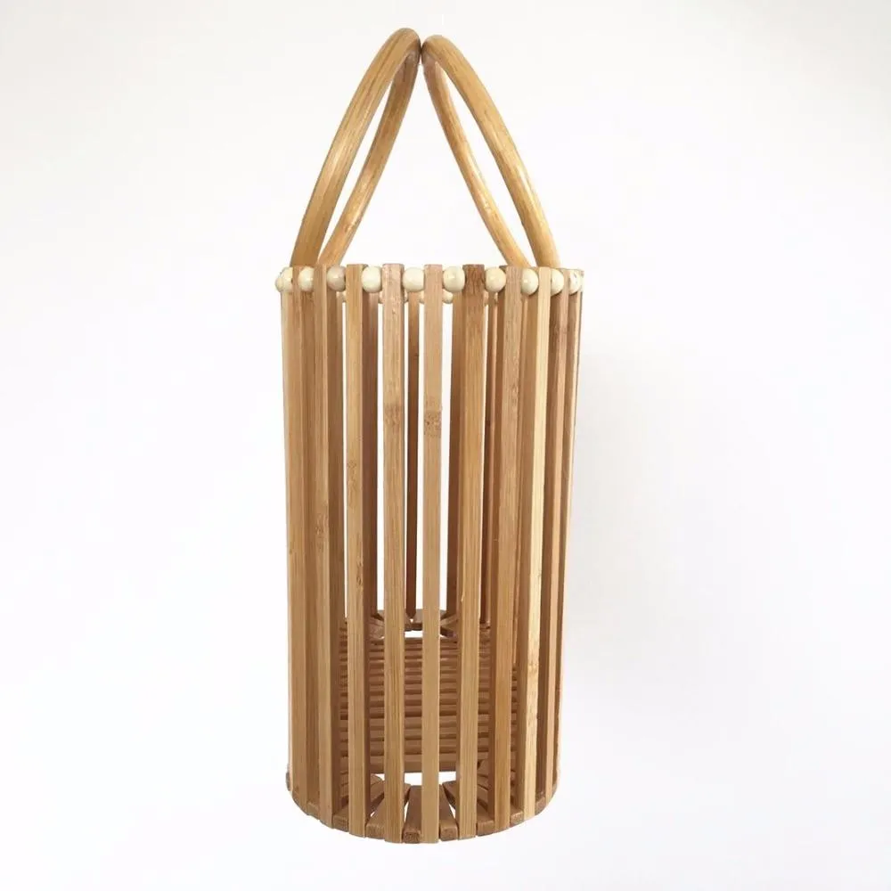 Round Rattan Handle Summer Beach Bags