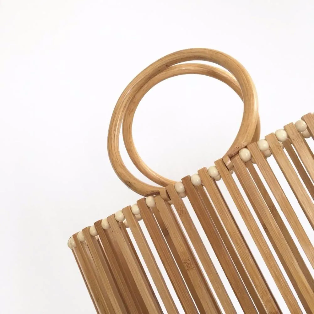 Round Rattan Handle Summer Beach Bags