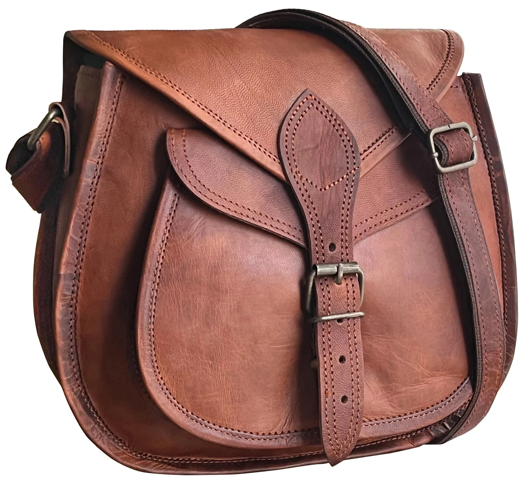 Rustic Town Leather Crossbody Sling Bag