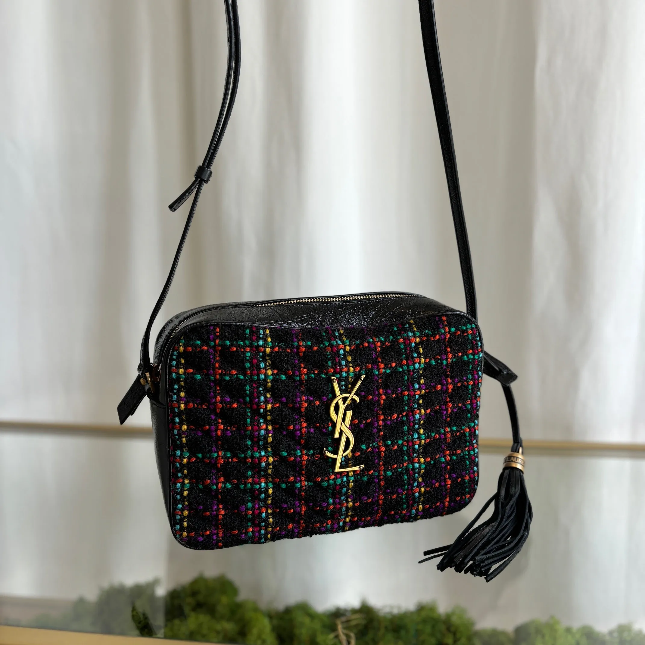 SAINT LAURENT Multicolor Tweed Lou Crossbody