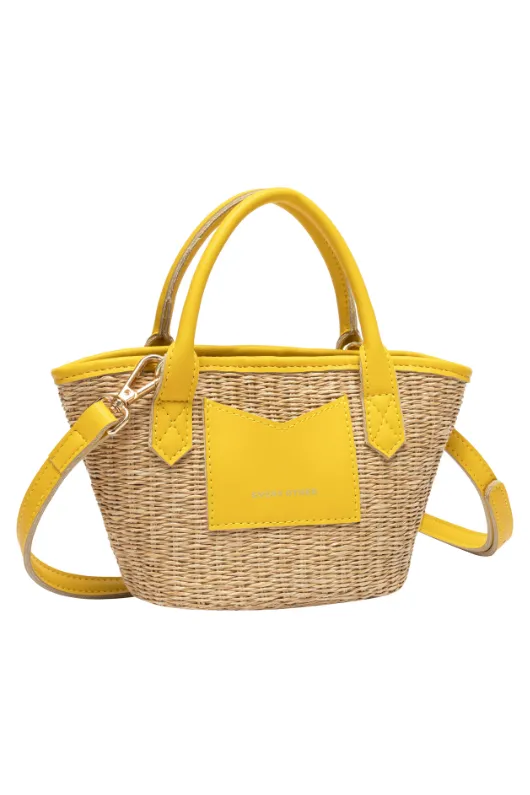 Straw Rattan Grab Bag