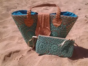 Summer basket with Green Crochet