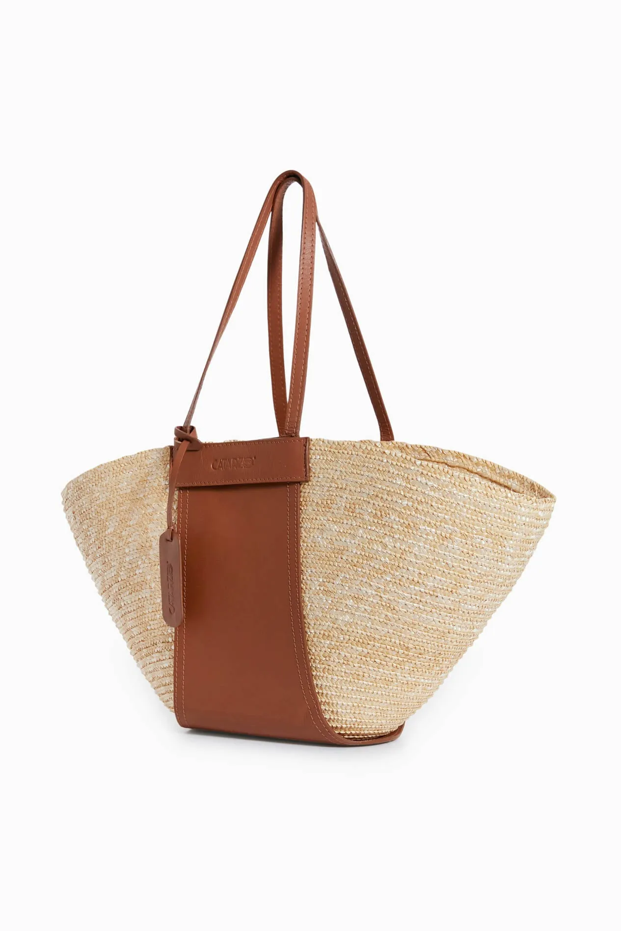 Tan Cristina Straw Tote