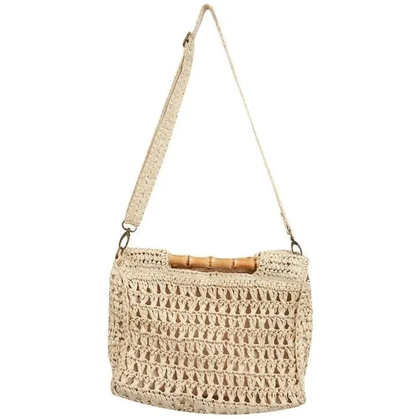 TAVIMART  -  Fashion Bamboo Handle Straw Bags Designer Women Handbags Luxury Wicker Woven Shoulder Bags Summer Beach Rattan Purses Large Tote