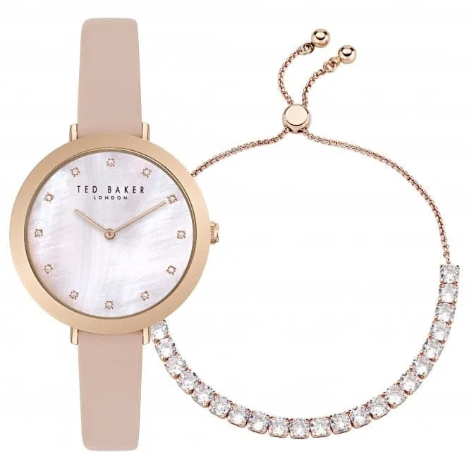 Ted Baker Ladies Pink Leather Watch BKGFW2304