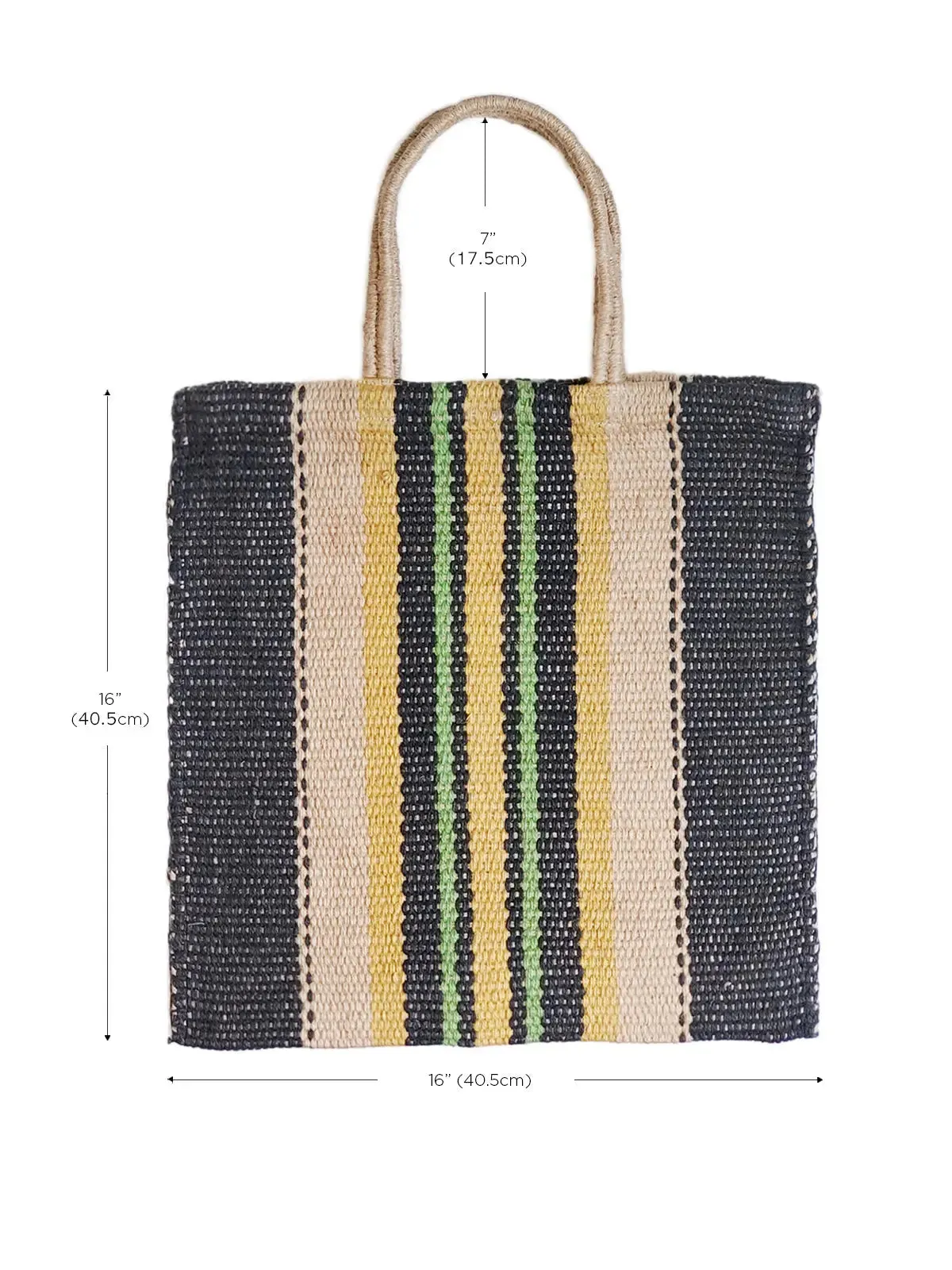 Tote Bag | Handwoven Jute & Cotton -  Multi Navy