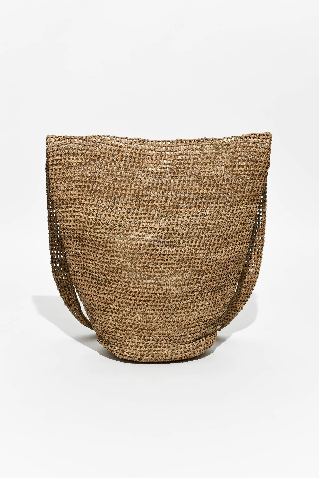 Vatania Tan Raffia Shoulder Bag