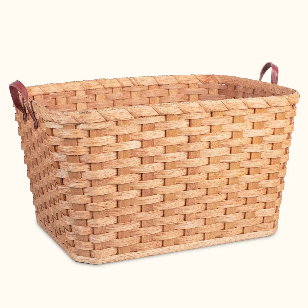 Vintage Wicker Laundry Basket | Extra Large Retro Amish Woven