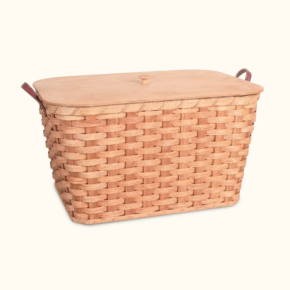 Vintage Wicker Laundry Basket | Extra Large Retro Amish Woven