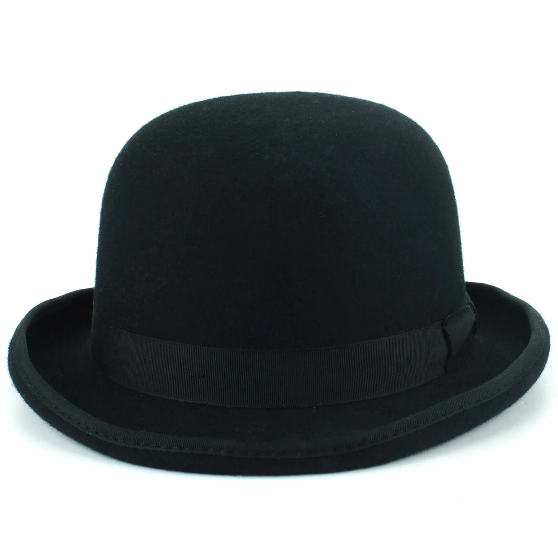 Wool Felt Bowler Derby Hat - Black