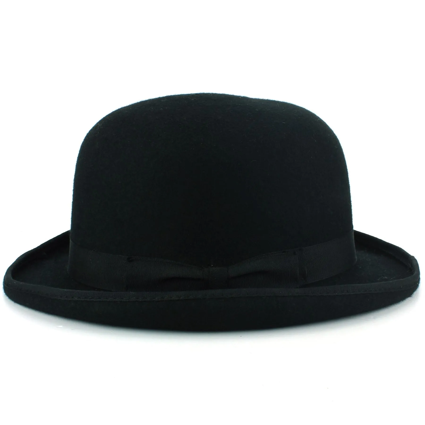 Wool Felt Bowler Derby Hat - Black