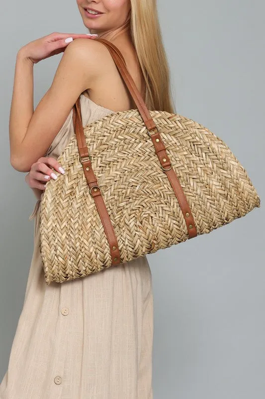 Woven Rattan Beach Tote