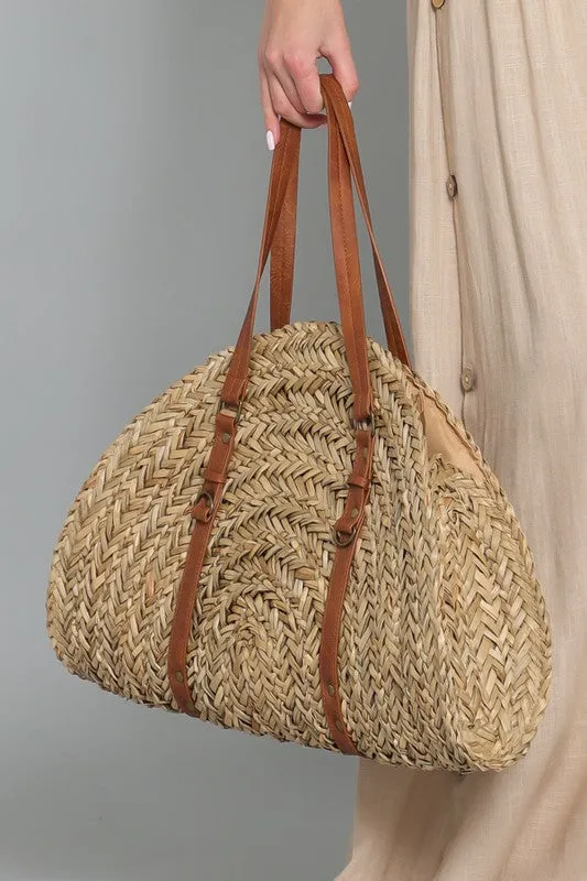 Woven Rattan Beach Tote