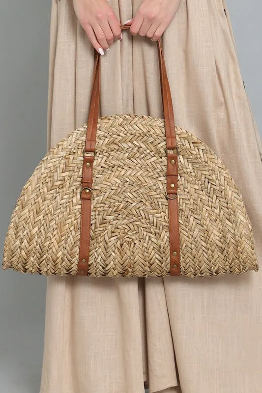 Woven Rattan Beach Tote